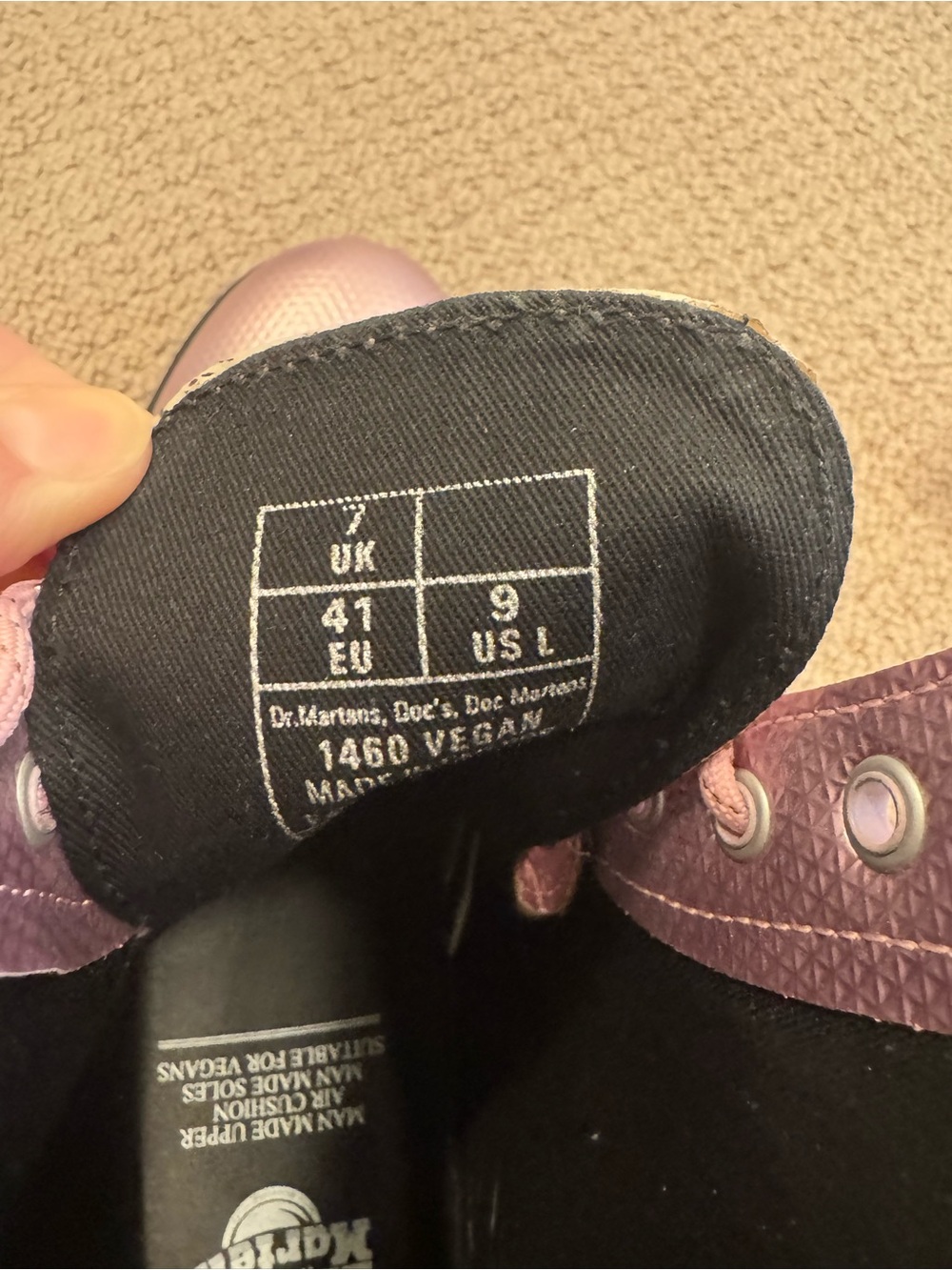 Dr. Martens Metallic Pink Lace-Up Combat Boots - Picture 5 of 6